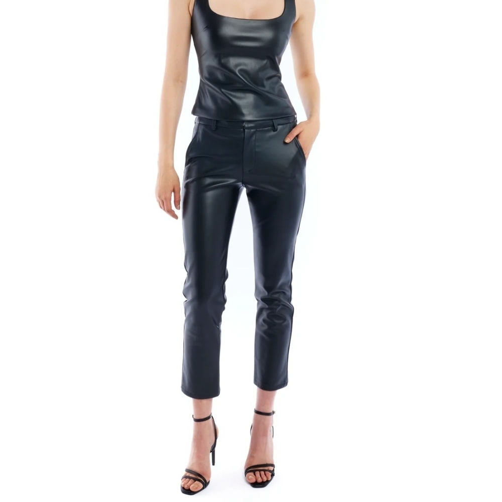 LBLC the Label Black Cropped Leather Pants